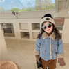 Kids Toddler Girls Boys Autumn Winter Fashion Casual Cute Solid Color Woollining Lapel Denim Coat