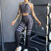 Women Fashion Leopard Print Bra Splicing Fitness Tight Sexy Sports Pants Sets