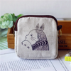 Kids Cartoon Printing Cotton And Linen Key Ring Coin Purse Coin Bag