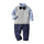 Fashionable Boys Cotton Handsome Solid Color Shirts And Knitted Vests And Pants Set