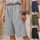 Women Basic Summer Vacation Solid Color Casual Loose Straight-Leg Shorts