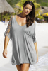 Summer Plus Size Women'S Knitted Hollow Loose Beach Skirt Blouse Dress Cover Up