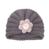 Kids Simple Solid Color Big Flower Warm Woolen Knitted Pullover Hat