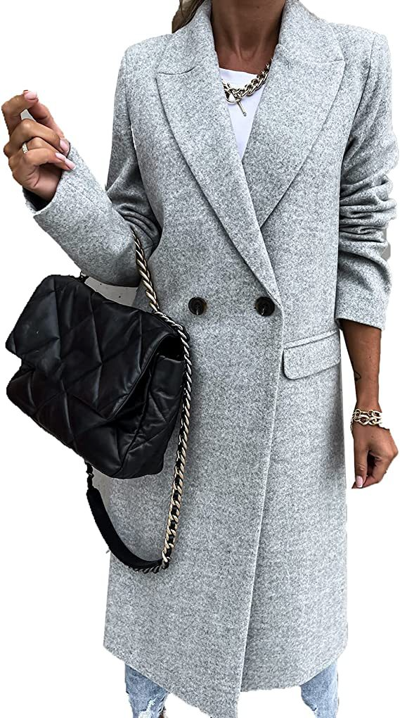 Fashion Winter Thickened Single-Breasted Solid Color Women Slim-Fit Woolen Trench Coat