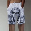 Men Casual Large Size Loose Straight Skull Printed Sports Shorts