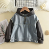 Children Kids Baby Fashion Girls Boys Long Sleeve Denim Splicing Hoodies