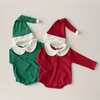 Kids Baby Boys Girls Fashion Casual Cute Christmas Long Sleeve Lapel Bodysuit