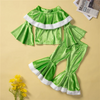 (Buy 1 Get 1) Toddler Girls Party Christmas Cute Long Sleeve Top Flare Trousers Sets