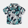 Children Kids Toddlers Fashion Boys Floral Leaves Pritn Short Sleeve Vacation Shirt