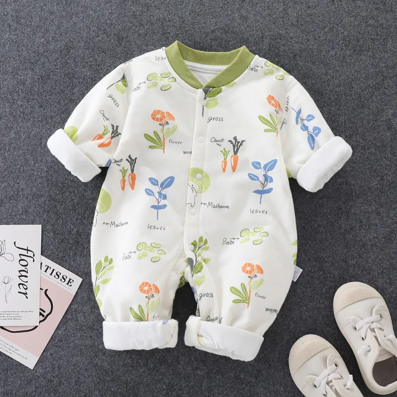 Kids Baby Girls Boys Spring Autumn Fashion Casual Cute Cartoon Pattern Long Sleeve Romper