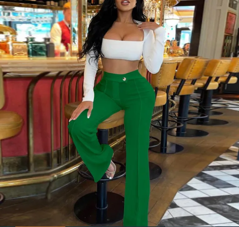 Women Fashion Casual Solid Color Pants