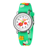 Kids Cartoon Watch 3d Embossed Bump Cute Floral Pattern Plastic Strap Watch