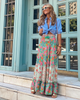 Women Fashion Street Casual Floral Printed Ruffle Long Skirt