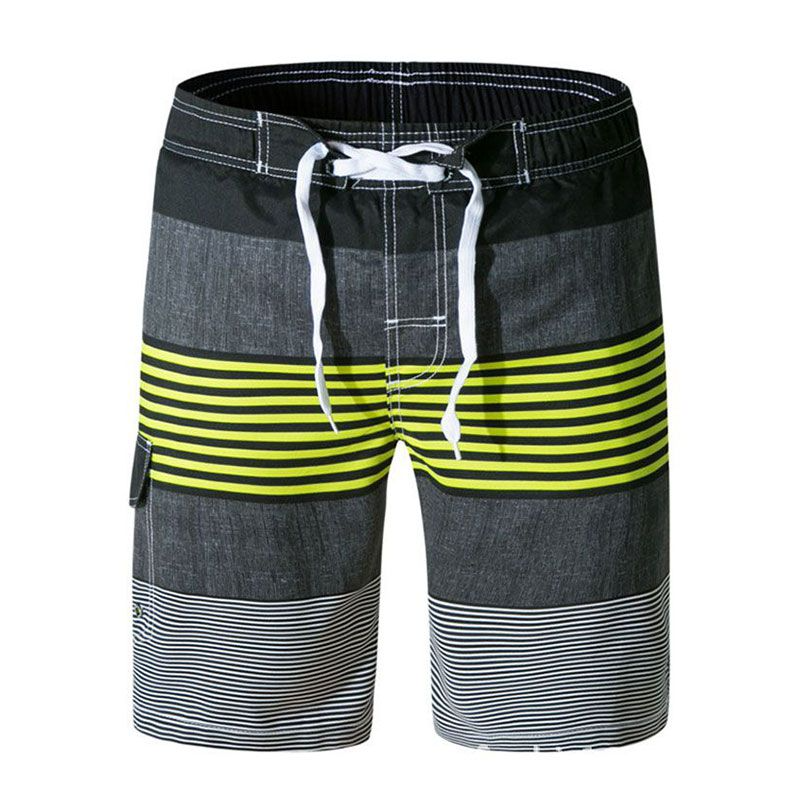 Men Striped Patchwork Casual Shorts