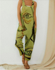 Women Vintage Abstract Print Suspender Jumpsuit