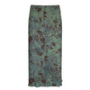 Women'S Fashion Gothic Retro Ink Rose Floral Printing High Waist Skirt