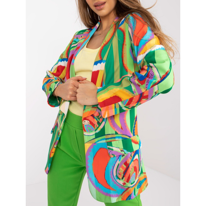 Women Fashion Casual Multicolor Pattern Printed Suit Jacket Blazers