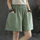 3 Pieces Women'S Fashion Basic Casual Cotton Linen Loose Solid Color Shorts