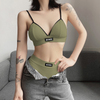 Women'S Solid Color Slim Sling Vest Shorts Two-Piece Set