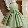 Kids Toddler Girls Fashion Party Cute Sweet Solid Color Bow Pleated Sleeveless Party Tutu Dress