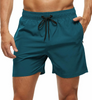 Men Casual Lace-Up Solid Color Loose Beach Shorts