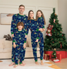 Christmas Cartoon Dinosaur Print Round Neck Long Sleeve Parent-Child Home Pajamas Set