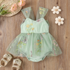 (Buy 1 Get 1) Kids Baby Girls Summer Fashion Casual Cute Floral Embroidery Mesh Romper Dress