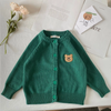 Children Kids Baby Fashion Girls Boys Casual Basic Long Sleeve Cartoon Bear Knitted Cardigan Coat