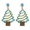 (Buy 1 Get 1) Women Fashion Cartoon Christmas Tree Diamond Alloy Earrings