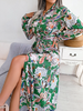 Women Ramadan /Eid Fashion Vintage Floral Print Lel Long Sleeve Dress