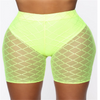 Women Sexy High Waist Fashion Mesh See-Through Shorts