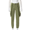 Women'S Casual Big Pocket Button Streamer Pants