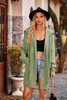 Women Winter Autumn Casual Long Sleeve Solid Color Hooded Knitted Sweater Cardigan