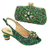 Fashion Rhinestone Design Party Women High Heel Peep Toe Sandals And Clutch Evening Bag Set