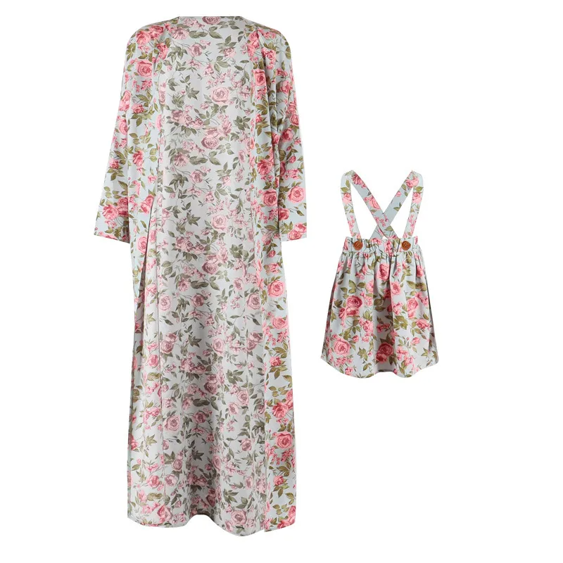 Floral Beach Vacation Casual Loose Elegant Mother And Daughter Family Matching Coverup