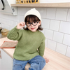 Children Kids Boys And Girls Solid Color Basic Long Sleeve Mid-Neck Sweater