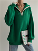 Contrasting Color Lapel Autumn And Winter Sweater Women'S Loose Casual Oversized Knitted Top