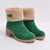 Suede Upper Chunky Heel Mid Calf Boots Shoes