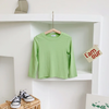 Kids Simple Solid Color Round Neck Long-Sleeved High Elastic T-Shirt