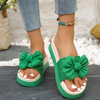 Women Fashion Casual Breathable Bow Thick-Soled Slippers