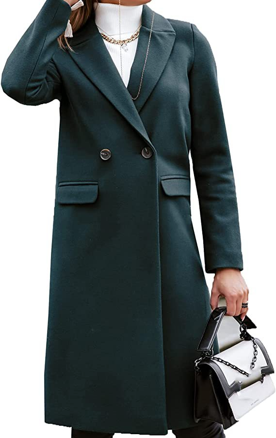 Fashion Winter Thickened Single-Breasted Solid Color Women Slim-Fit Woolen Trench Coat