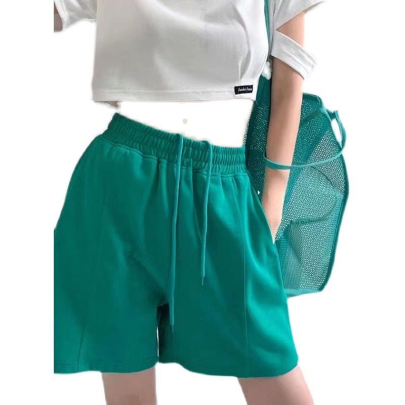 Women Edgy Casual High-Waist Drawstring Loose Sports Shorts