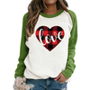 Valentine'S Day Fashion Women'S Long Sleeve Heart Printing Crew Neck Sweatshirt