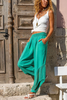 Women'S Fashion Casual Solid Color Cotton Linen Elastic Waist Harem Pants