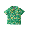 Children Kids Toddlers Fashion Boys St. Patrick Short Sleeve Clover Print Lapel Shirt