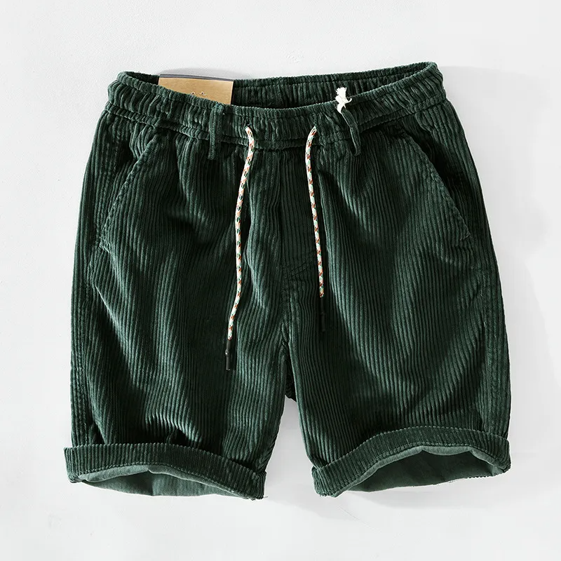 Men Fashion Loose Casual Corduroy Cargo Shorts Pants