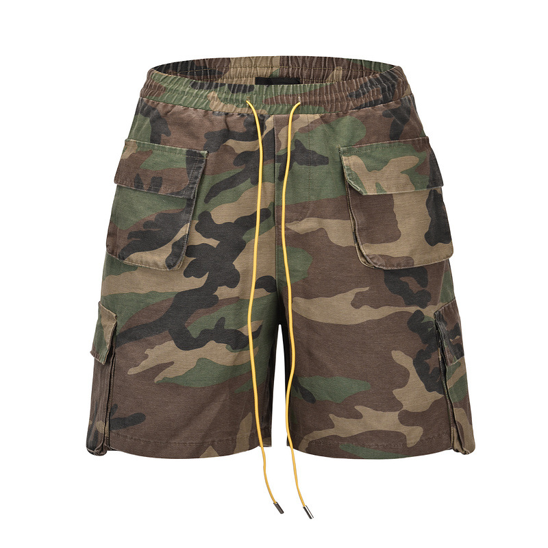 Women Simple Multi Pocket Camouflage Cargo Shorts