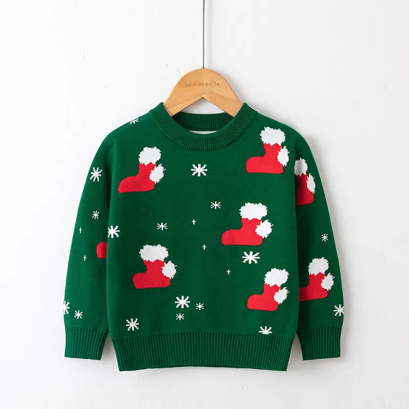 Kids Toddler Girls Boy Fashion Fall Winter Christmas Pullover Sweater