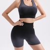 Gradient Color Women Breathable Running Seamless Gathered Fitness Yoga Sports Bra Shorts Set