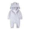 Kids Baby Boys Girls Autumn Winter Casual Cute Solid Color Bear Long Sleeve Hooded Jumpsuit